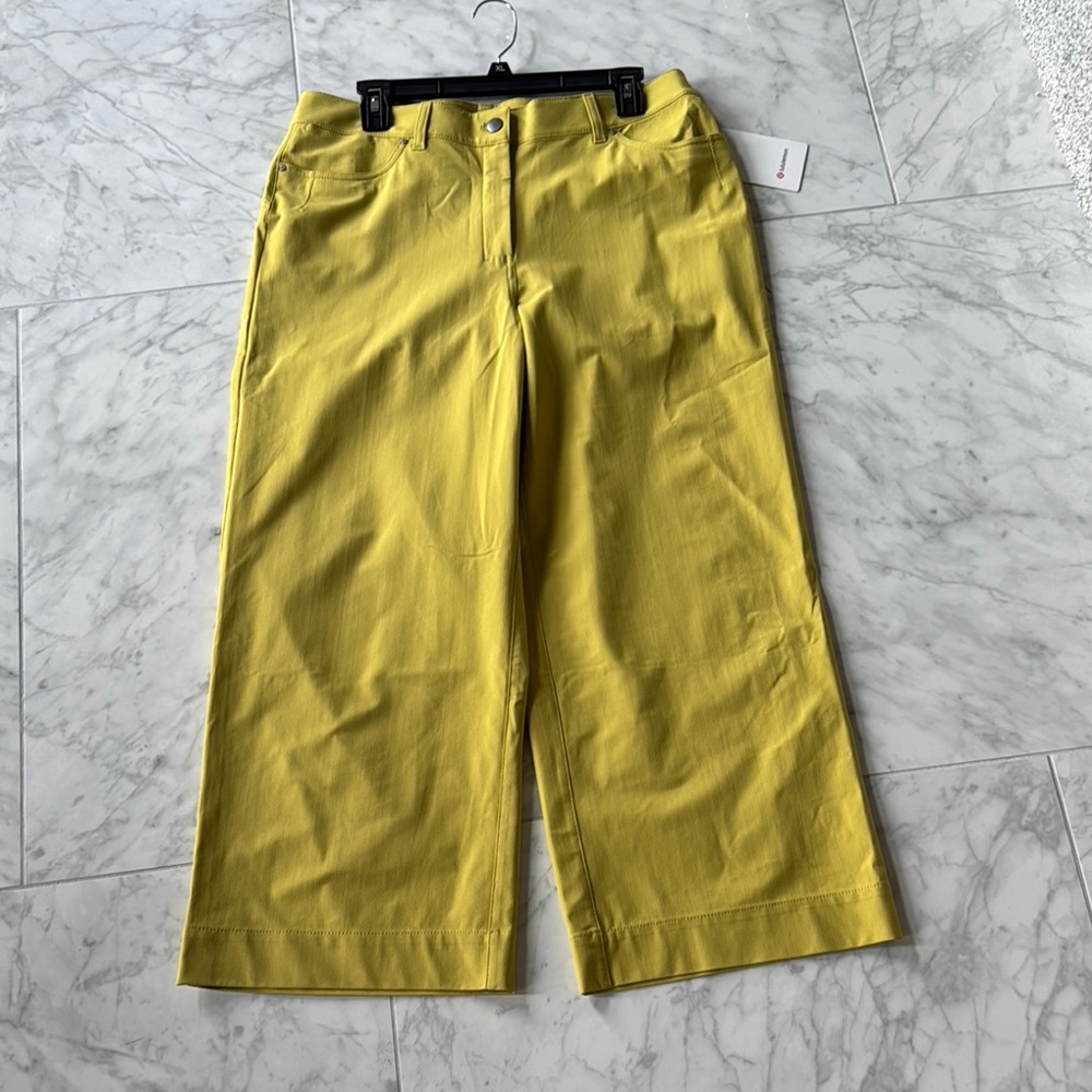 Lululemon Yellow/citron city sleek wide leg Cropped Trousers